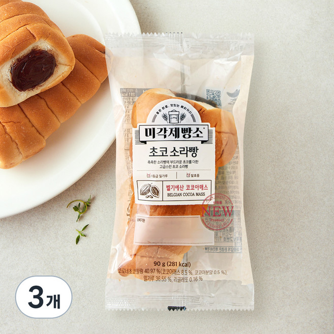 삼립 미각제빵소 초코소라빵, 90g, 1개입, 3개
