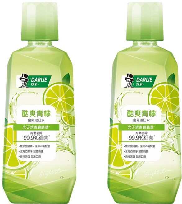 DARLIE 好來 無酒精 酷爽青檸漱口水, 500ml, 2瓶