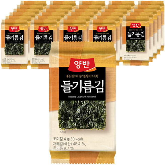 Dongwon 東遠 Yangban 兩班 紫蘇油海苔 餐桌, 80g, 4個