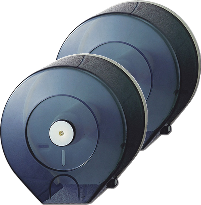 雙手萬能 大型捲筒式衛生紙架 28 x 27 x 12.3cm 670g, 透黑色, 2個