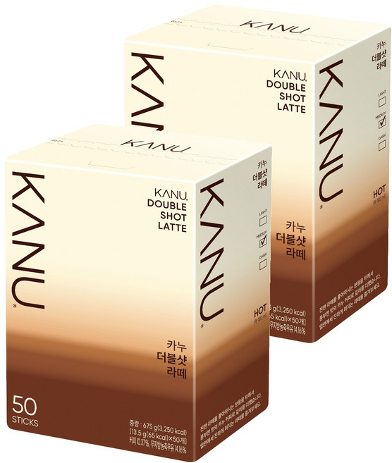 카누 더블샷 라떼 커피믹스 스틱, 13.5g, 50개입, 2개