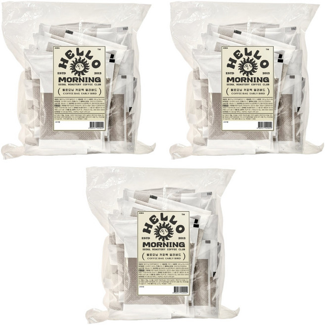 헬로모닝 얼리버드 커피백, 7g, 40개입, 3개, 7g