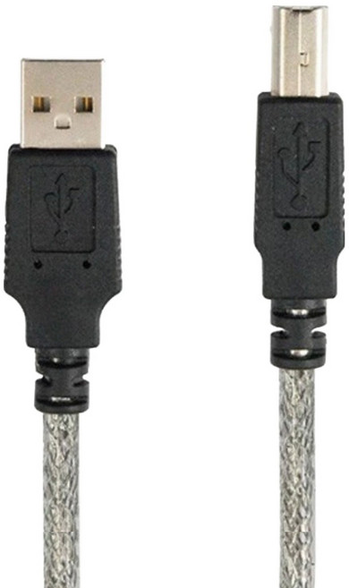 Cable 鍍鎳頭 48編屏蔽 A公-B公 適用於連接USB印表機、標籤機、掃描儀 使用USB2.0專用線材 加粗線徑24AWG低阻抗, 1m, 1條