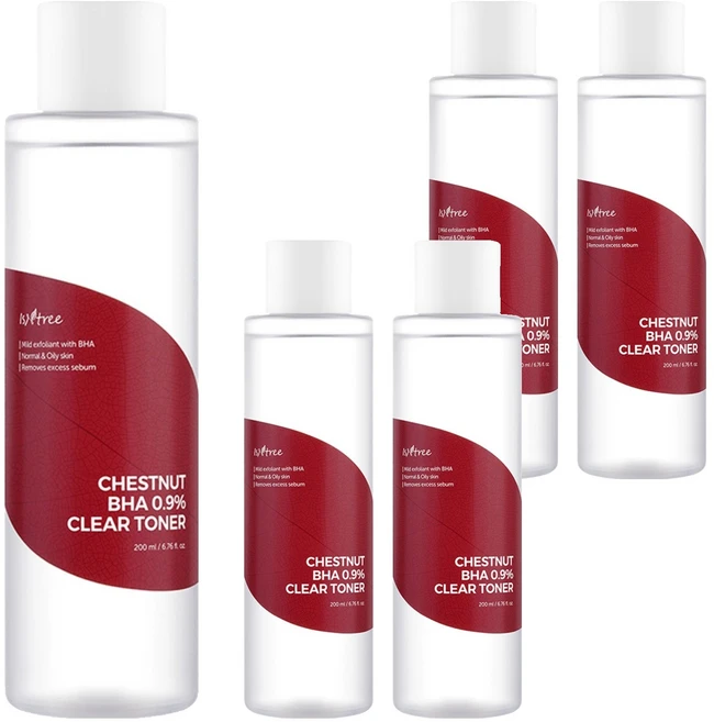이즈앤트리 체스트넛 바하 0.9% 클리어 토너, 200ml, 5개 - 쿠팡