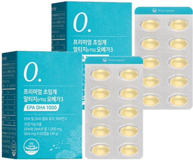 Premium超臨界rTG Omega-3膠囊, 60顆, 2盒