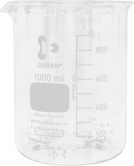 DURAN 유리비커 DU.2110654, 1000ml, 1개