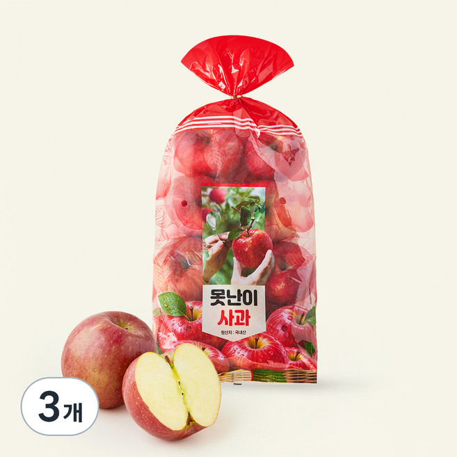 다조은 못난이 사과, 3개, 2.5kg(중과, 10~11입)