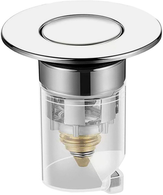 不鏽鋼按壓式面盆防堵彈跳芯, 不鏽鋼色