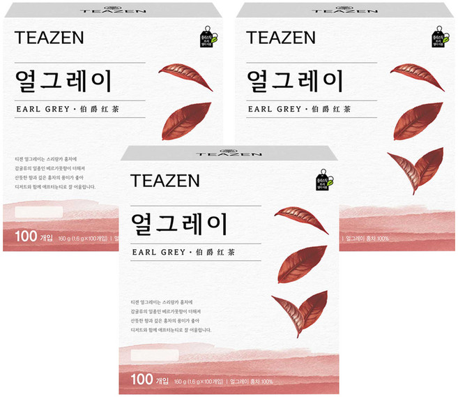 티젠 얼그레이 홍차, 1.6g, 100개입, 3개