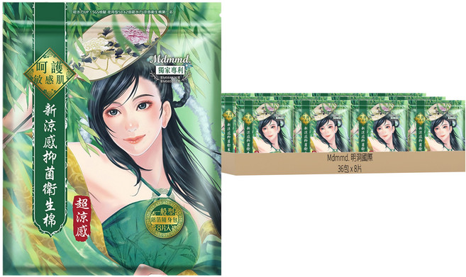 Mdmmd. 明洞國際 後宮超涼感系列 新涼感抑菌衛生棉, 一般型 24.5cm, 8片, 36包