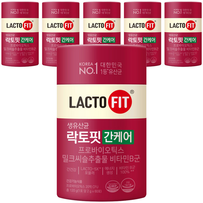 락토핏 간케어 유산균 60p, 120g, 6개