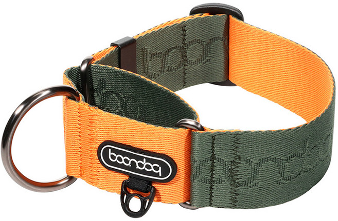 분독 마틴게일 와이드 목줄, 카키오렌지, 1개