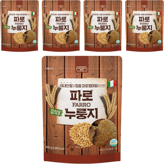 내추럴박스 파로 끓임용 누룽지 건강간식 국내산 백미, 5개, 600g