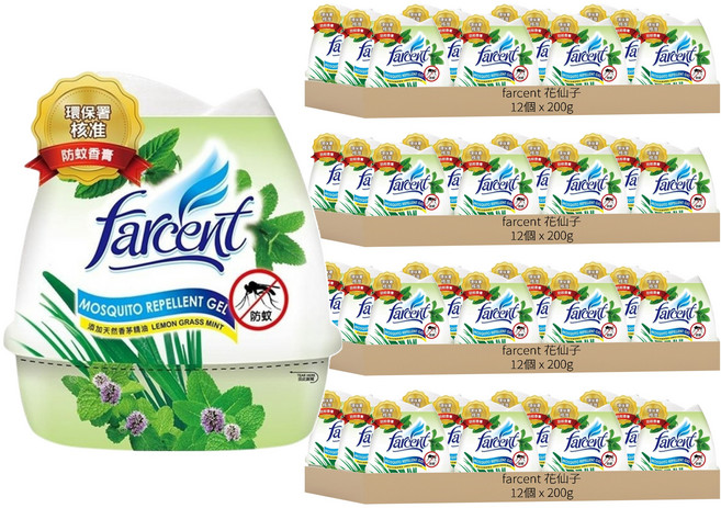 farcent 花仙子 防蚊香膏, 48個, 200g, 香茅薄荷