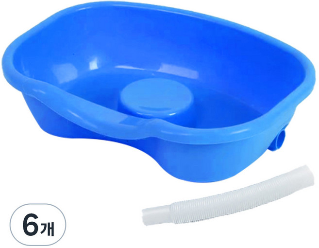 디어모모 노인 환자용 임산부 머리감기 샴푸 대야 세발기, 블루, 6개