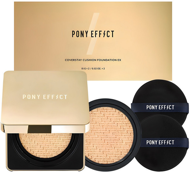 포니이펙트 커버스테이 쿠션 파운데이션 EX 본품 15g + 리필 15g, 웜21호내추럴아이보리, 1개