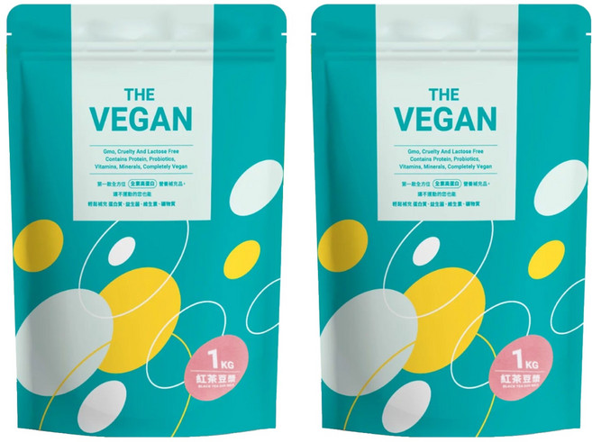 THE VEGAN 樂維根 植物性優蛋白 紅茶豆漿口味, 1kg, 2包