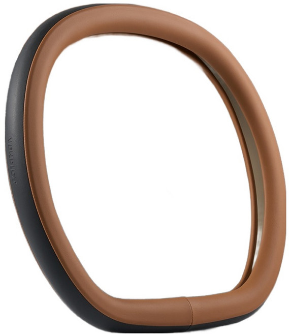 벤딕트 차량용 투톤 핸들 커버 타공 더블 D컷 순정형, 뉴카라멜 + 블랙