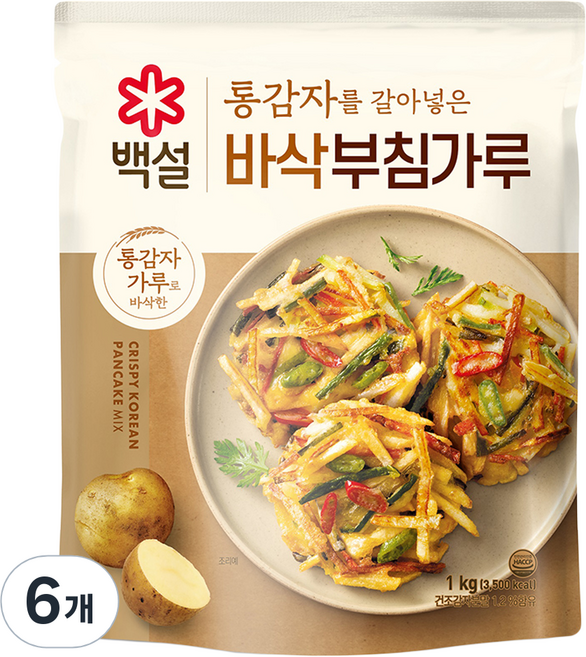 백설 바삭 부침가루, 1kg, 6개