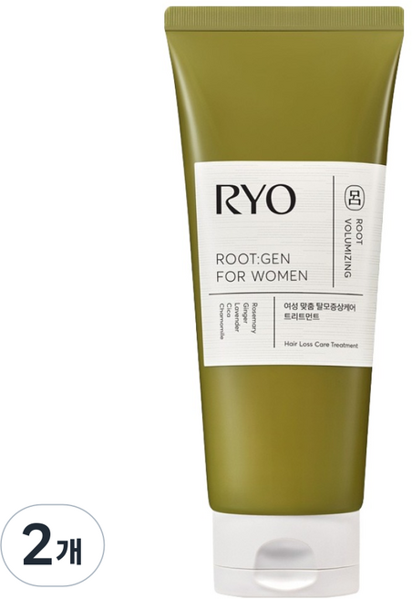 려 루트젠 단백질 헤어 트리트먼트 베르가못 앤 라벤더향 튜브형, 200ml, 2개