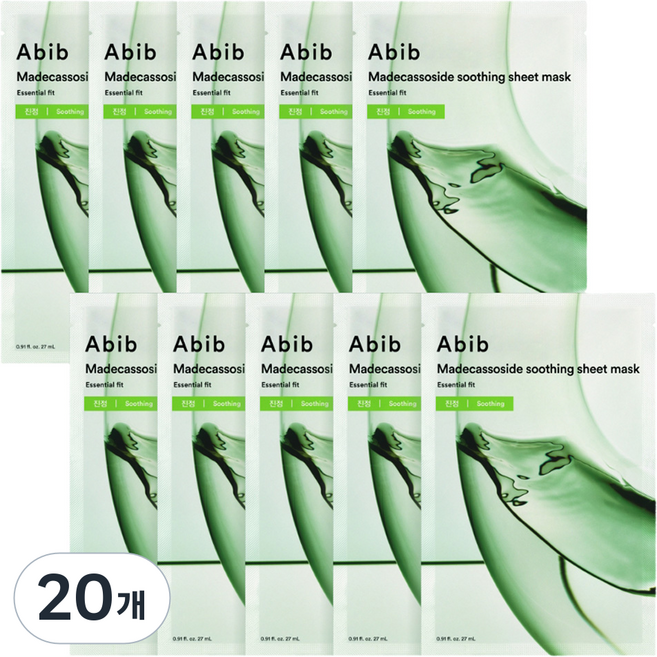 아비브 마데카소사이드 진정 에센셜핏 마스크팩, 1개입, 20개