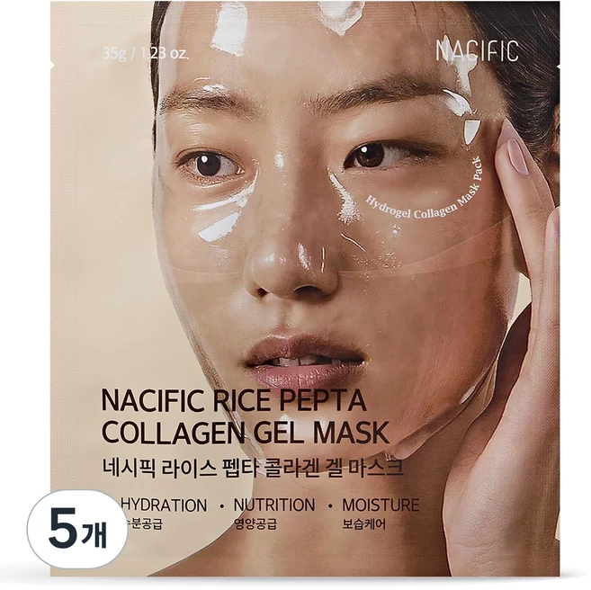 네시픽 라이스 펩타 콜라겐 겔 마스크, 1개입, 5개 - 쿠팡