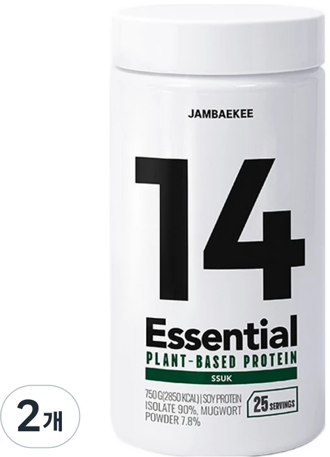 잠백이 에센셜 식물성 단백질 쑥맛, 750g, 2개 - 쿠팡