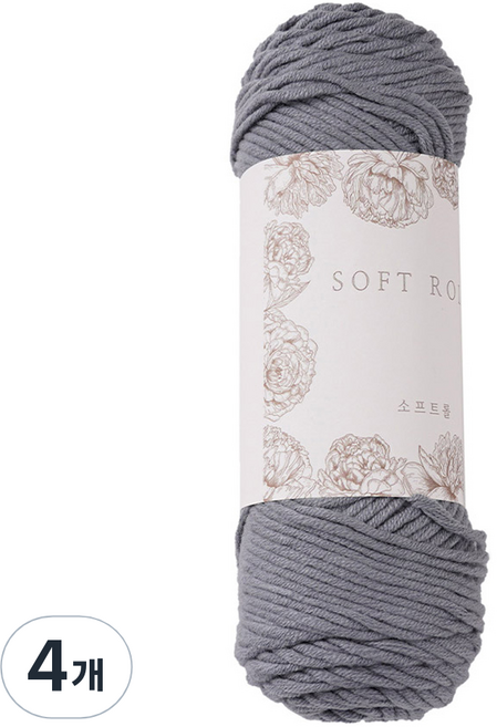 소프트롤 뜨개실 100g, 29 쿨그레이, 4개