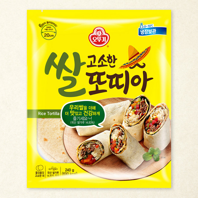 오뚜기 고소한 쌀 또띠아 지름 20cm, 40g, 6개입, 1개