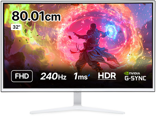 인터픽셀 FHD 240Hz 게이밍 광시야각 컴퓨터 모니터 일반 화이트, 80.01cm, IP3280
