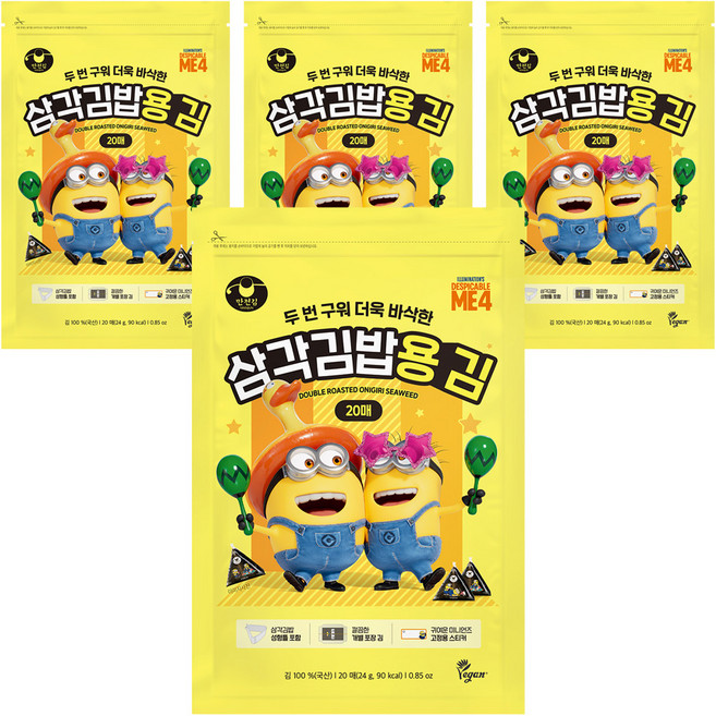 만전김 두번 구워 더욱 바삭한 삼각김밥용 김, 24g, 4개