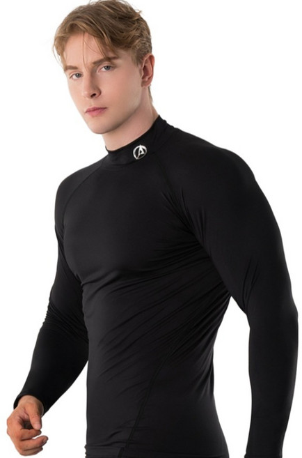 아르메데스 남성용 터틀넥 테크핏 긴팔 축구 야구 등산 라이딩 트래킹 베이스레이어 언더레이어 상의 AR-151