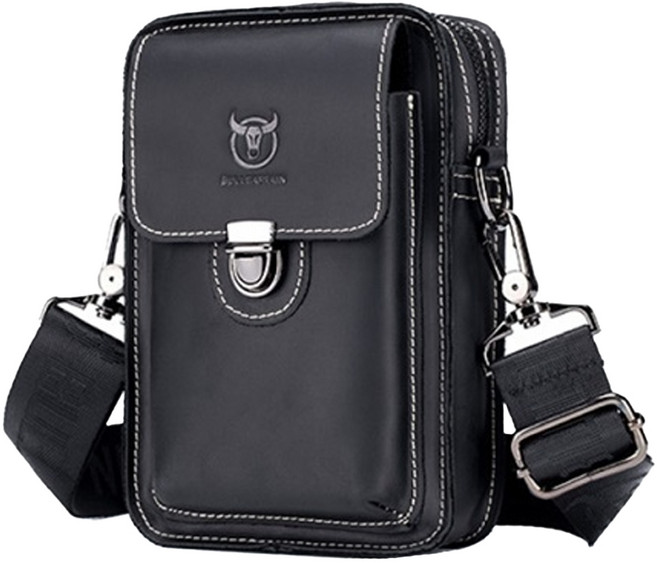 BULLCAPTAIN 頭層瘋馬牛皮男士3WAY肩背包 LB1009