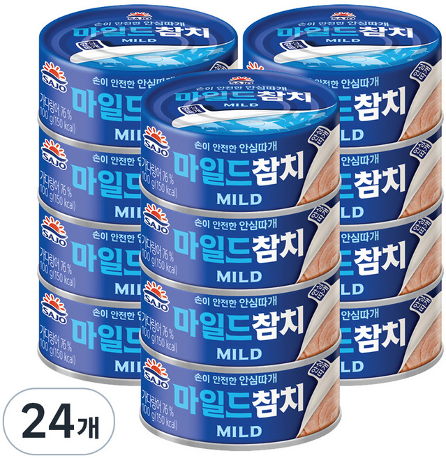 사조 마일드 참치 안심따개, 24개, 100g