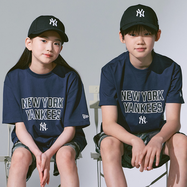뉴에라 MLB 캠퍼스 로고 오버핏 반팔 티셔츠 뉴욕 양키스 1517097