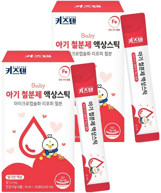 키즈텐 아기 철분제 액상스틱, 240ml, 2개