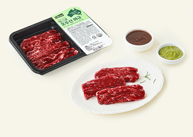 엘그로 호주산 와규 업진살 200g + 스테이크소스 70g + 치미추리소스 30g 세트 (냉장), 1세트