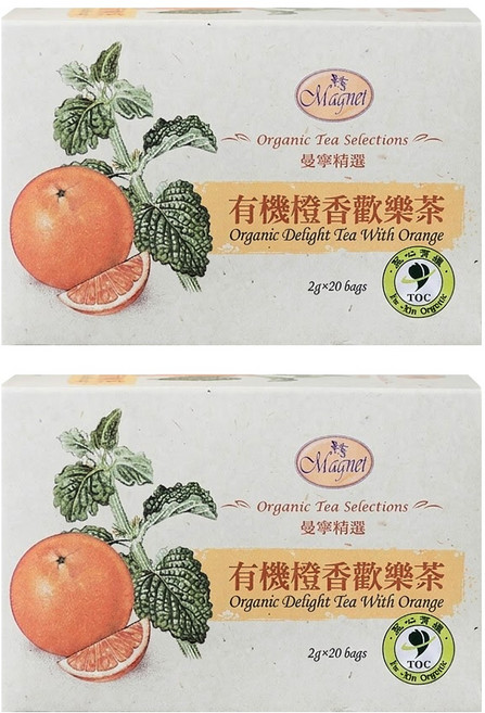Magnet 曼寧 有機橙香歡樂茶, 2g, 20包, 2盒