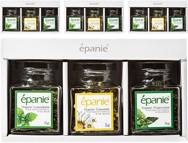 에빠니 유기농 미니 3종 허브차 세트, 캐모마일 5g  + 페퍼민트 8g + 레몬밤 6g, 4세트