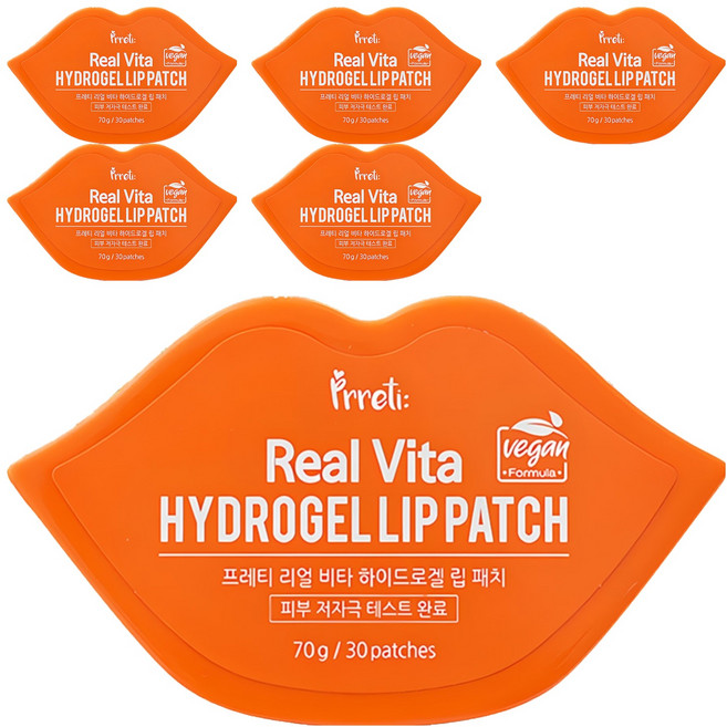 Prreti Real Vita 水凝膠唇膜 集中保濕 營養供給 角質護理, 30片, 6盒