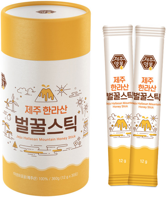 제주양봉 1등급 제주 한라산 벌꿀스틱 7호 30p, 360g, 1개