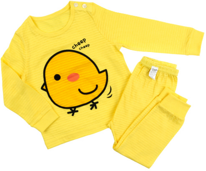 메이키즈 아동용 옐로삐약 9부 내의 상하의 세트