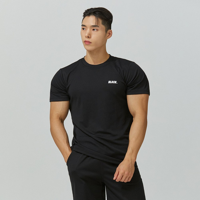 블랙몬스터핏 남녀공용 BLACK 쿨론 반팔 트레이닝 티셔츠 2p