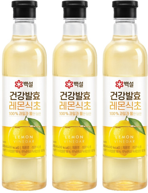 CJ BEKSUL 白雪 健康發酵檸檬醋, 800ml, 3個