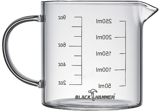 樂司廚品 耐熱玻璃量杯附把, 透明色, 300ml, 1個