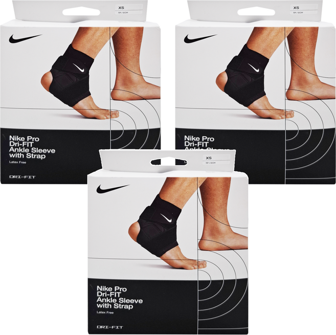 NIKE 耐吉 PRO 調節式護踝 3.0, 黑色, 3個