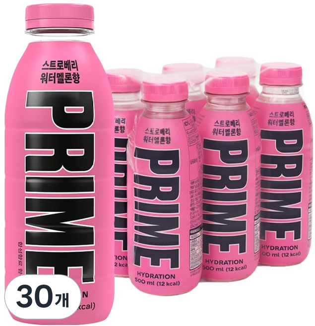 드링크프라임 하이드레이션 음료 스트로베리 워터멜론향, 30개, 500ml