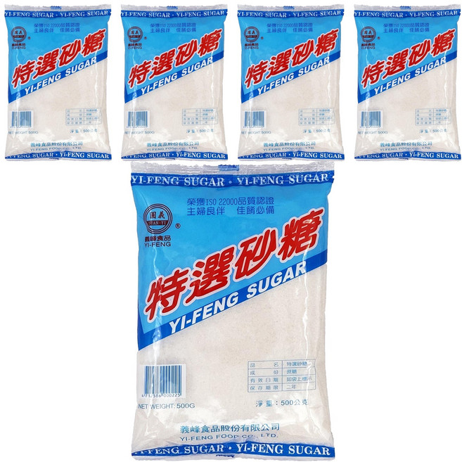 義峰食品 特選砂糖, 500g, 5包