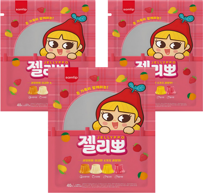 삼립 젤리뽀 40개입, 2.4kg, 3개
