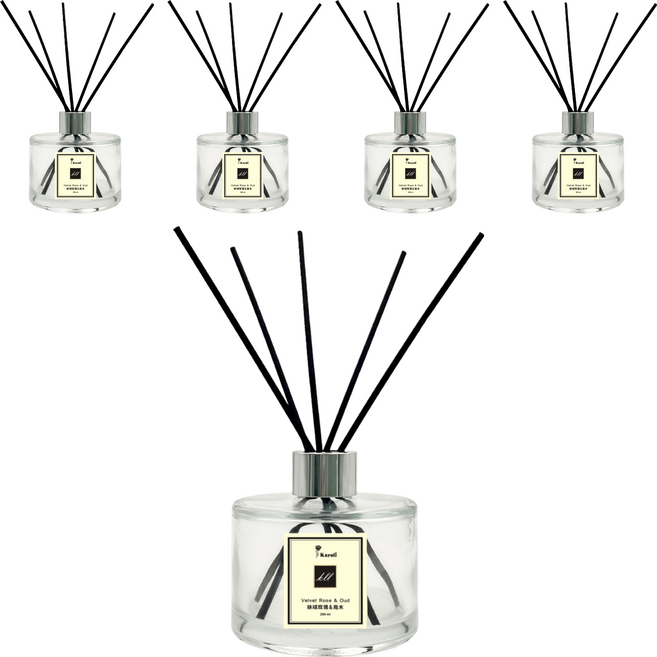 Karoli 卡蘿萊 經典璀璨香氛擴香瓶, 絲絨玫瑰&烏木, 200ml, 5件